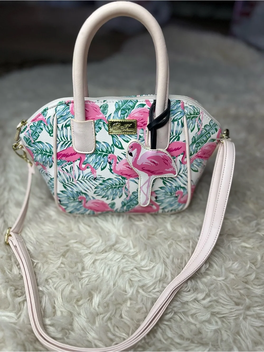 Betsey Johnson Luvbestey Flamingo Satchel Bag